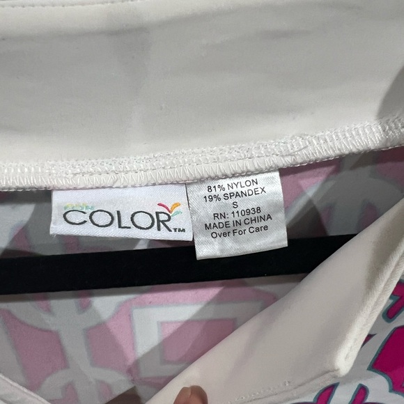 All For Colors White and Pink Cute Dress EUC Nylon and Spandex Size Small Beauty - Picture 2 of 3